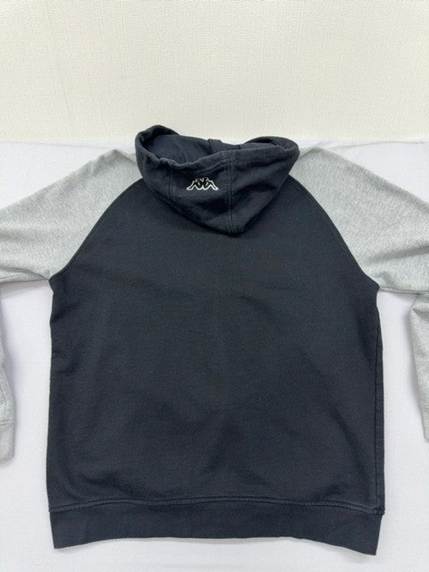 Kappa Men's Black/Grey Raglan Fleece Hoodie XL Zipper Long Sleeve