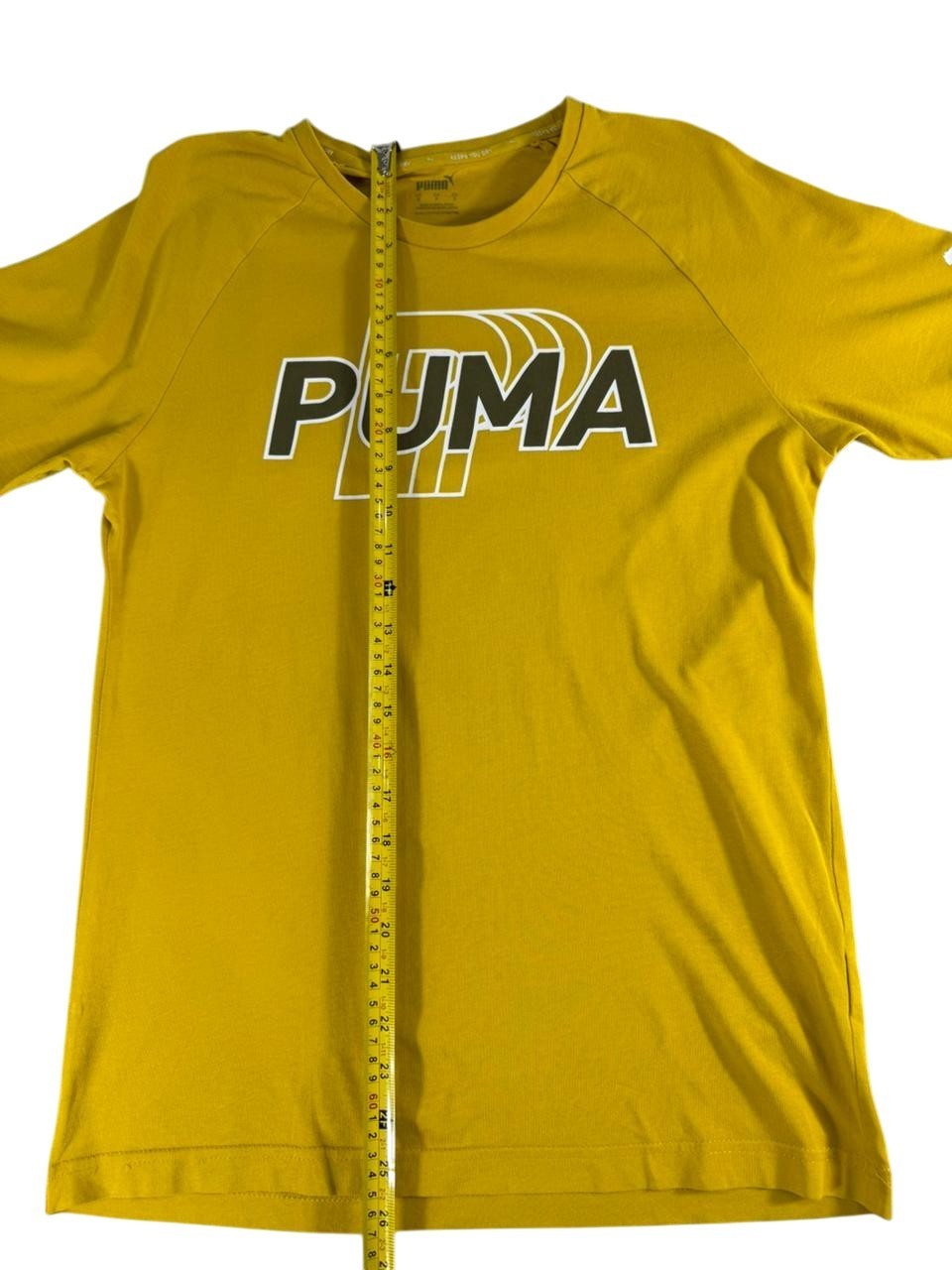 Puma Men's Yellow Logo T-Shirt Size S Short Sleeve Crew Neck