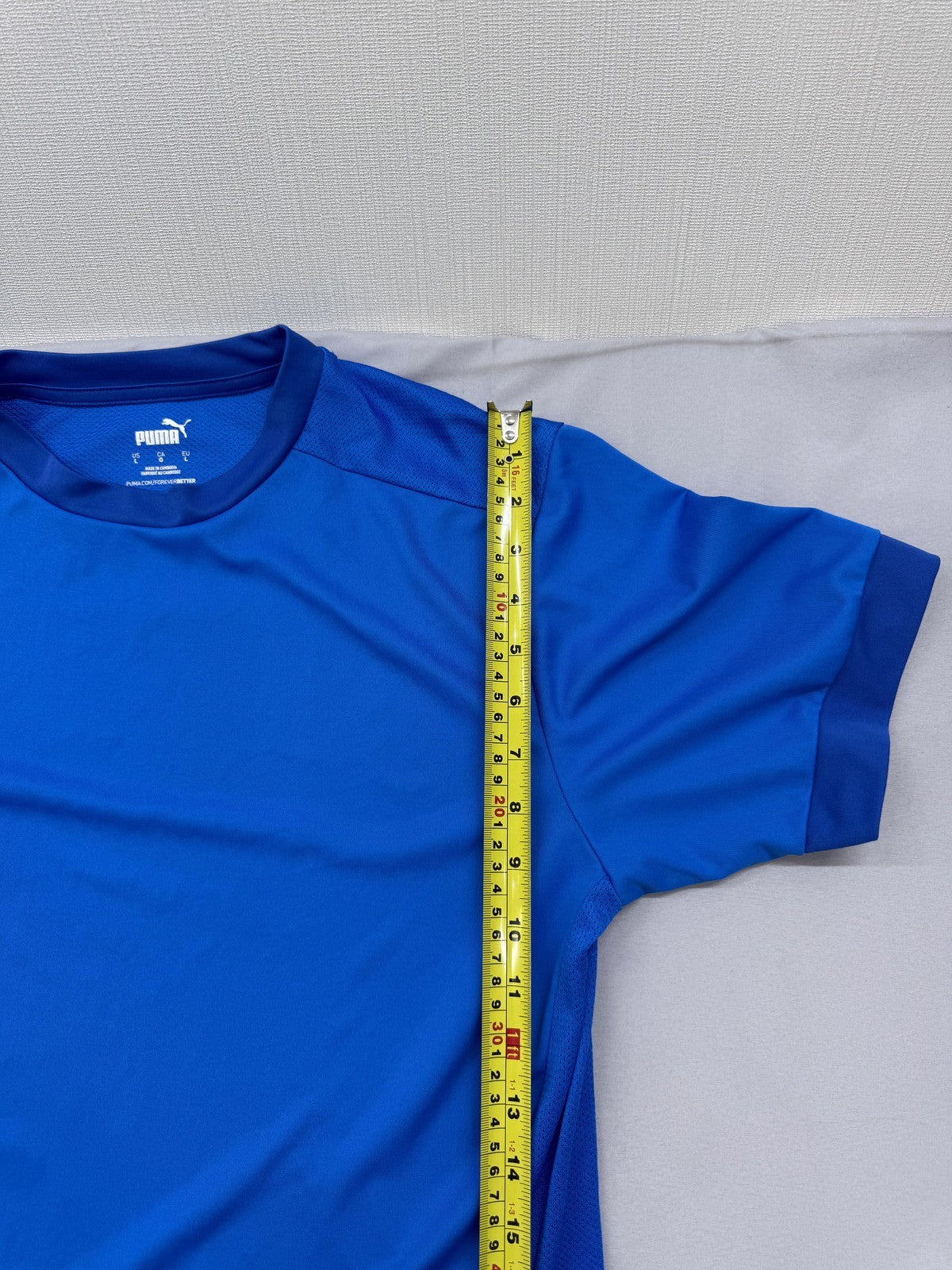 Puma Men's Blue Soccer Jersey L Short Sleeve Crewneck 704710-02
