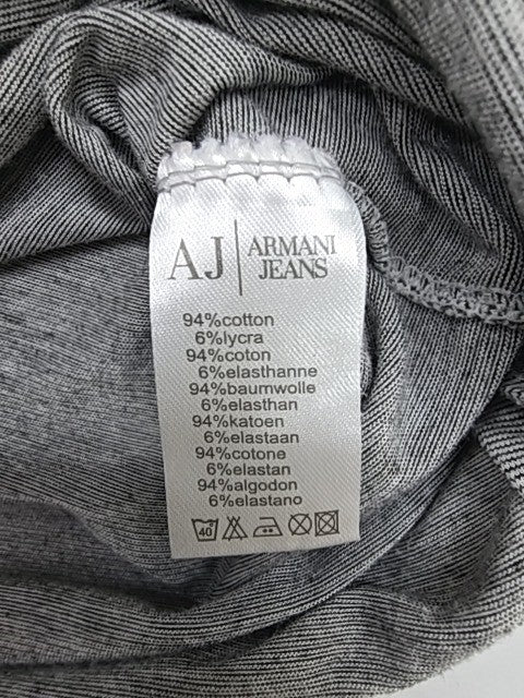 Armani Jeans Men Gray Polo Button Front Size M Classic Logo Cotton Knit
