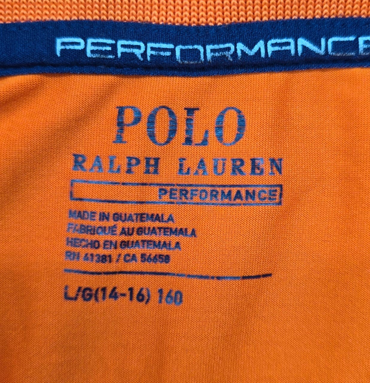 Polo Ralph Lauren Men's Orange Performance Polo Shirt Size L