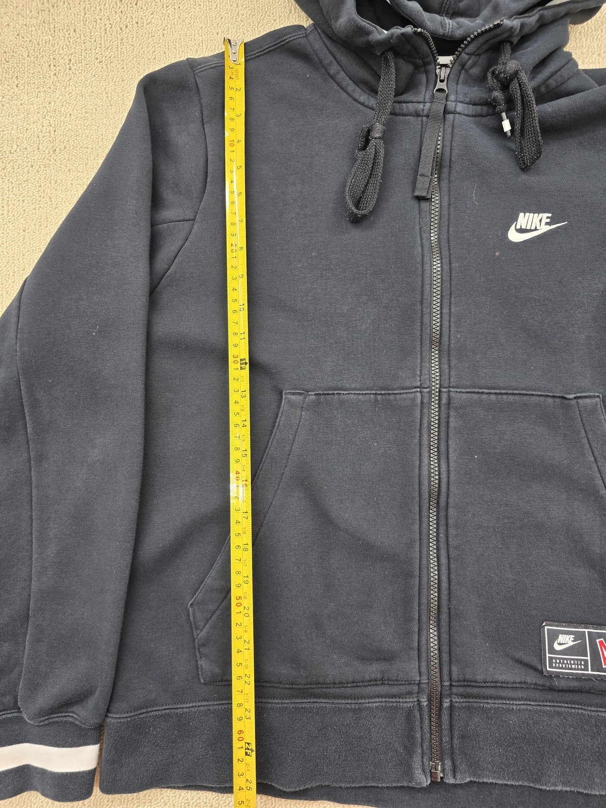 Nike Men's Black Fleece Hoodie M Pullover Zipper Air
