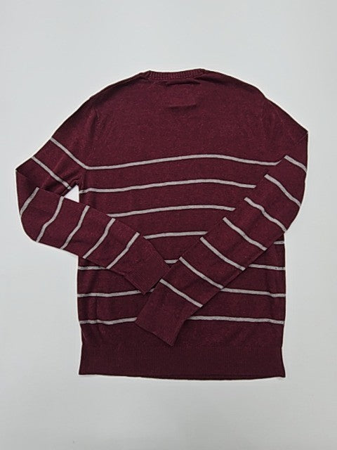 Hollister Men's Burgundy Striped Crewneck Sweater Size M Regular Fit Used