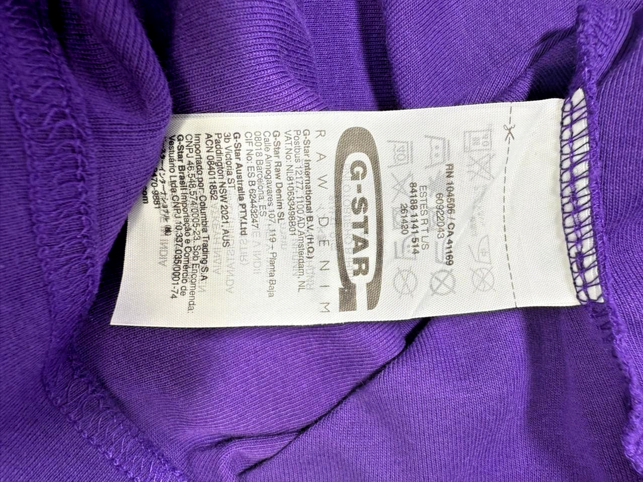 G-Star Raw Estes Violet Printed Men's T-Shirt - Size XL Slim Fit