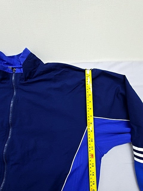 Adidas Men's Navy Blue Track Jacket L 3-Stripes Full Zip Poly