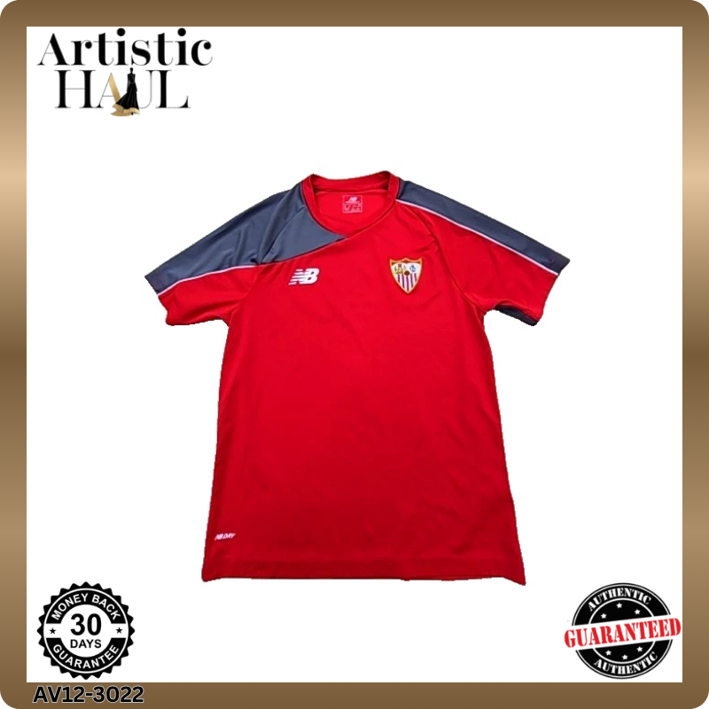 New Balance Men's Red Sevilla FC Soccer Jersey Size M Short Sleeve