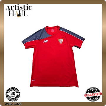 New Balance Men's Red Sevilla FC Soccer Jersey Size M Short Sleeve