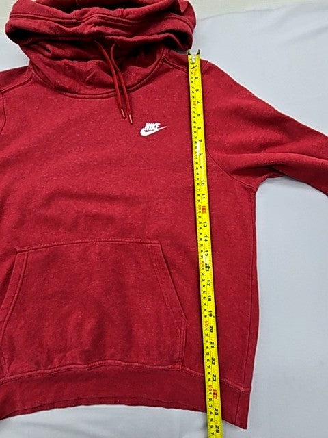 Nike Men's Red Fleece Pullover Hoodie Size L Kangaroo Pocket