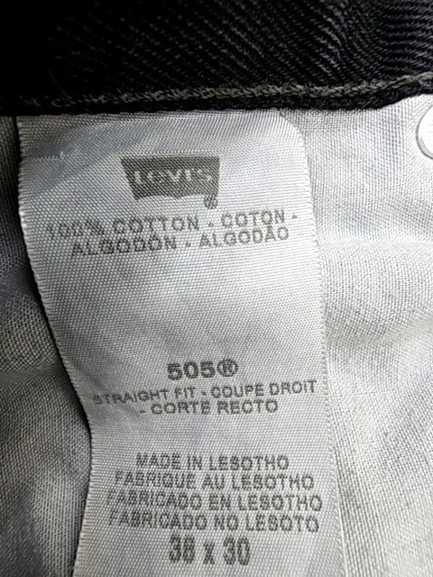 Levi's 505 Men's Black Denim Jeans 38x30 Regular Fit