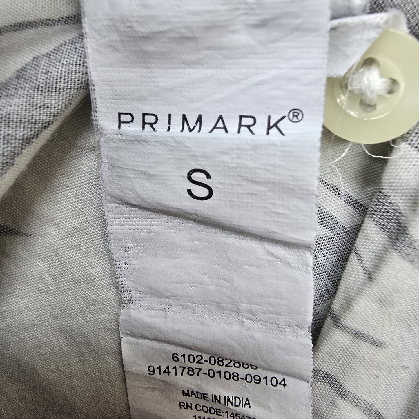 Primark Women's Cream Botanical Print Button-Up Shirt Size S Short Sleeve