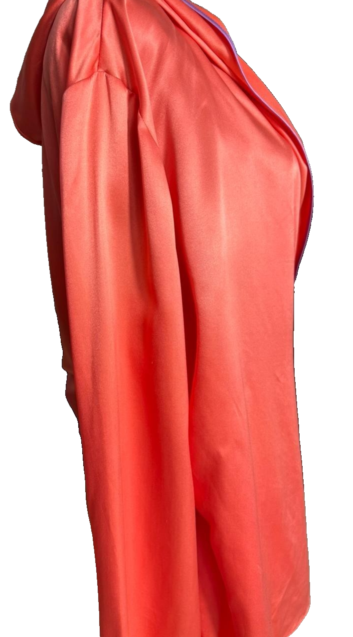 Giorgio Armani Women's Orange Satin Draped Hooded Wrap Top Size 42 BNWT
