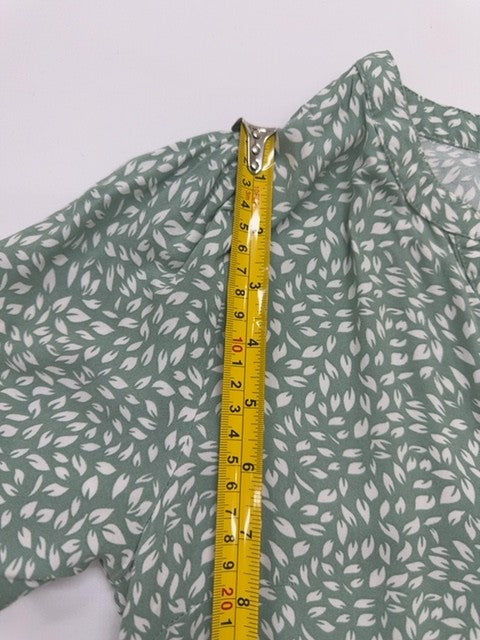 Only Life Green Floral A-Line Midi Dress S Casual Spring