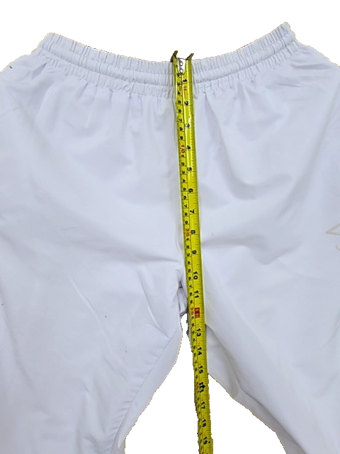 Umbro Men's White Nylon Track Pants S Relaxed Fit Tapered