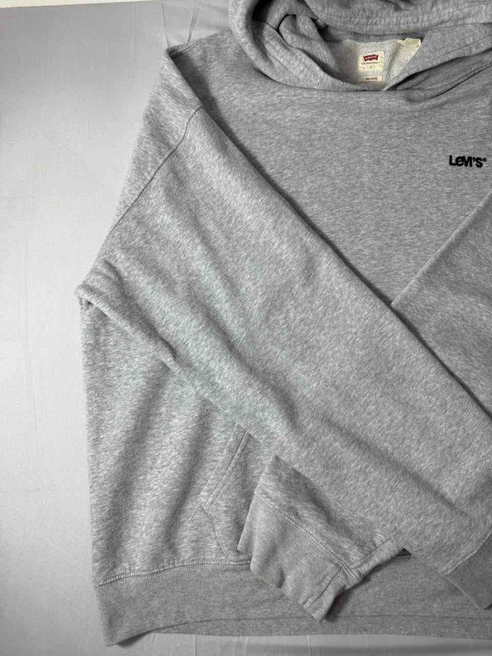 Levi's Gray Hoodie Men's Large L Relaxed Fit Pullover Fleece Sweatshirt