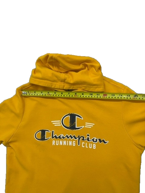 Champion Unisex Yellow Running Club Pullover Hoodie XL Fleece