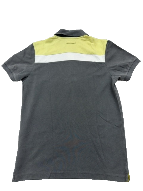 Adidas Men's Grey Striped Polo Shirt Size S Short Sleeve