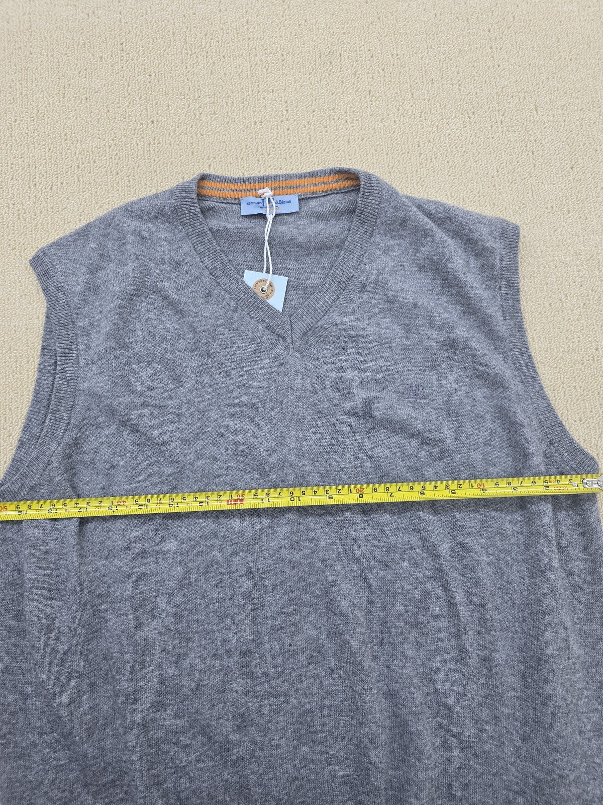Harmont & Blaine Gray V-Neck Sweater Vest Men's XL Regular Fit