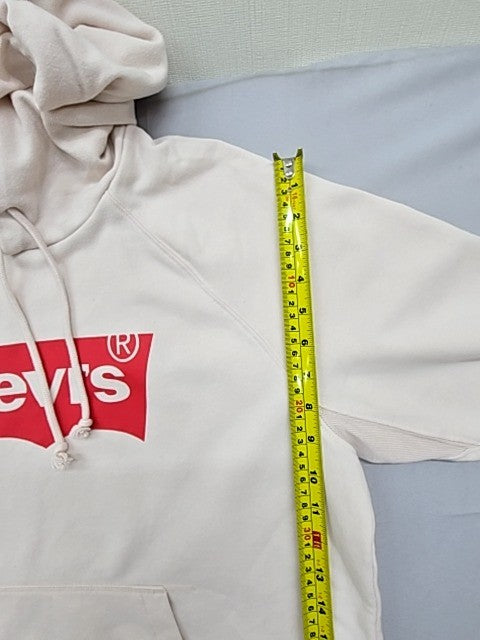 Levi's Men's Beige Graphic Hoodie Size M Relaxed Fit