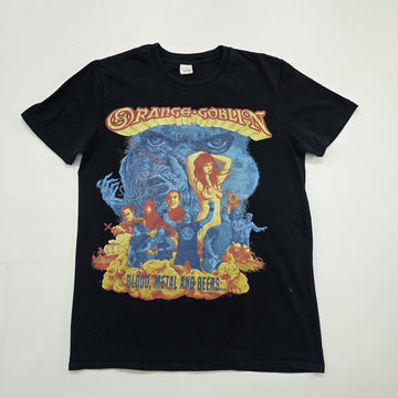 Gildan Men Black Graphic Heavy Metal T-Shirt Crew Neck Size M EUC