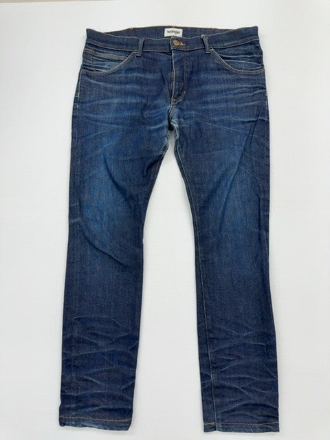 Bryson Men's Dark Blue Jeans 36x32 Zip Fly Orange Stitching