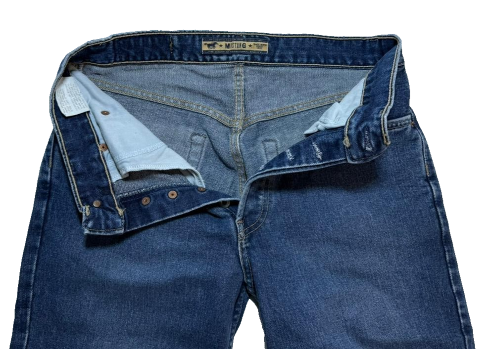Mustang Officially Licensed Women Straight Logo Jeans Pants Size 31