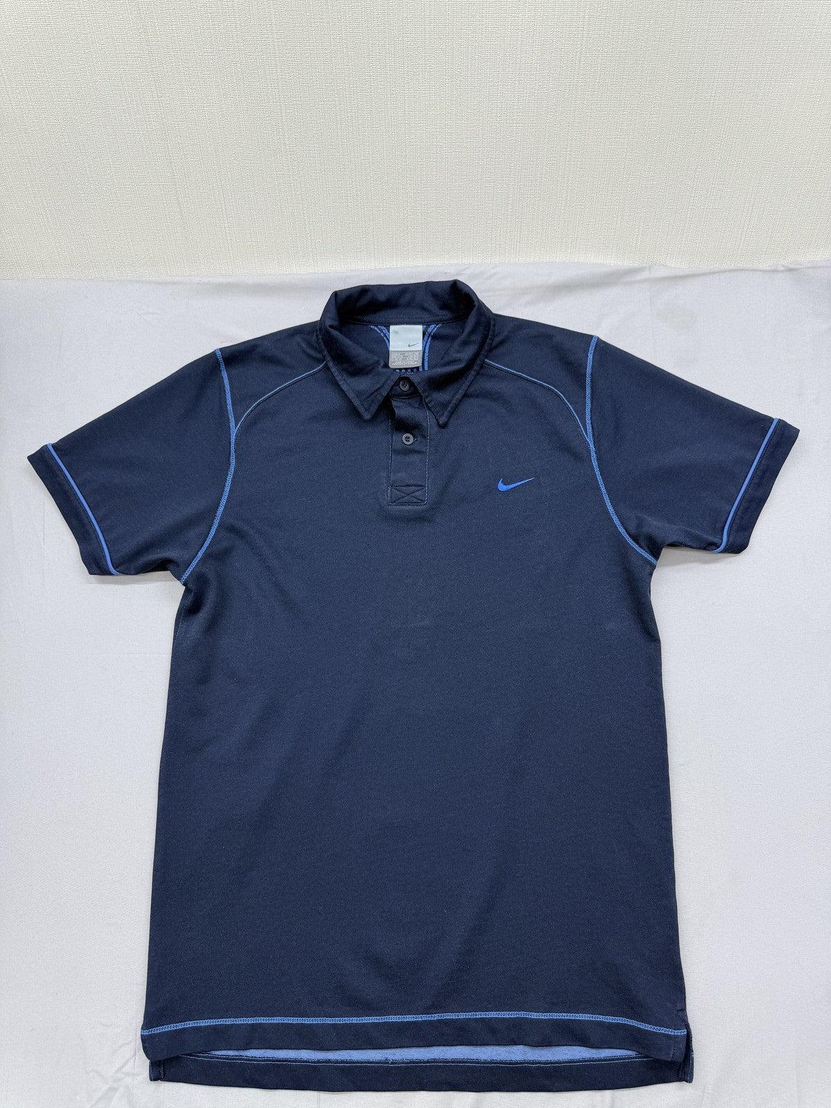Nike Calle Ontario Navy Polo Shirt Men's M Short Sleeve Button Closure