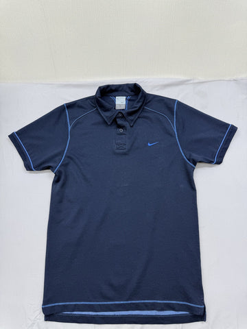 Nike Calle Ontario Navy Polo Shirt Men's M Short Sleeve Button Closure