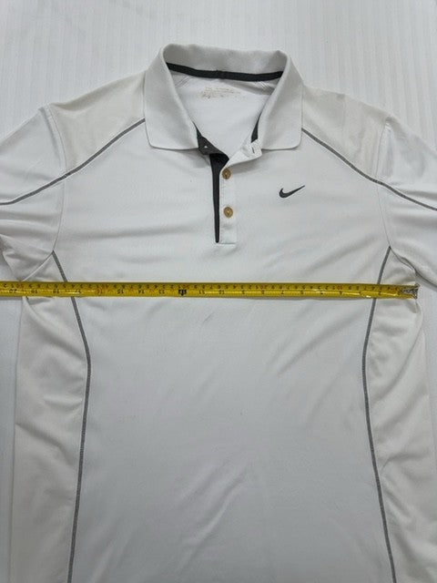 NIKE Men's White Dri-FIT Golf Polo Size M