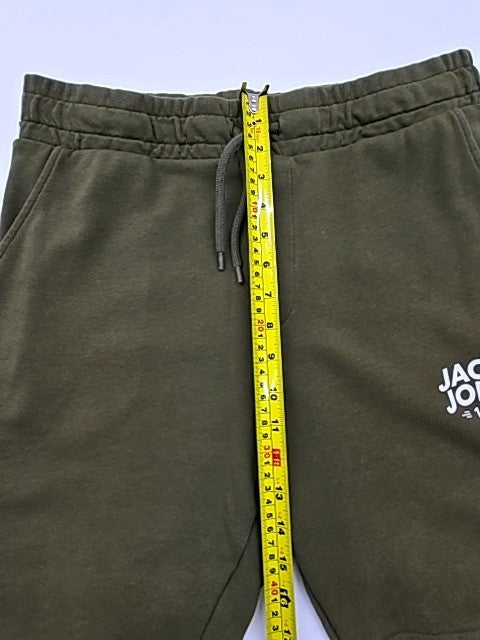 JACK & JONES Men Olive Logo Jersey Drawstring Shorts Size M Style