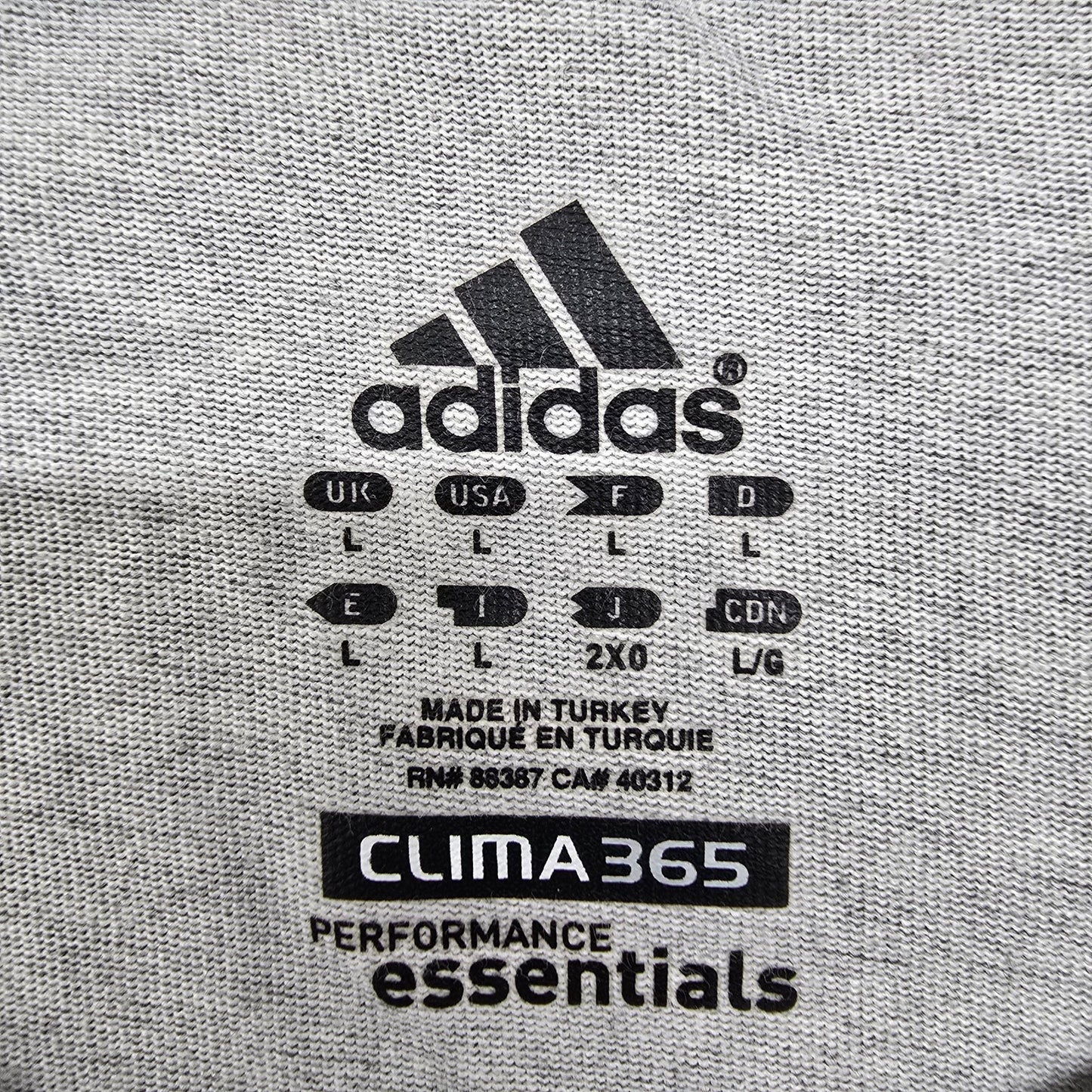 Adidas Men's Grey Clima365 Running T-Shirt Size L Moisture Wicking