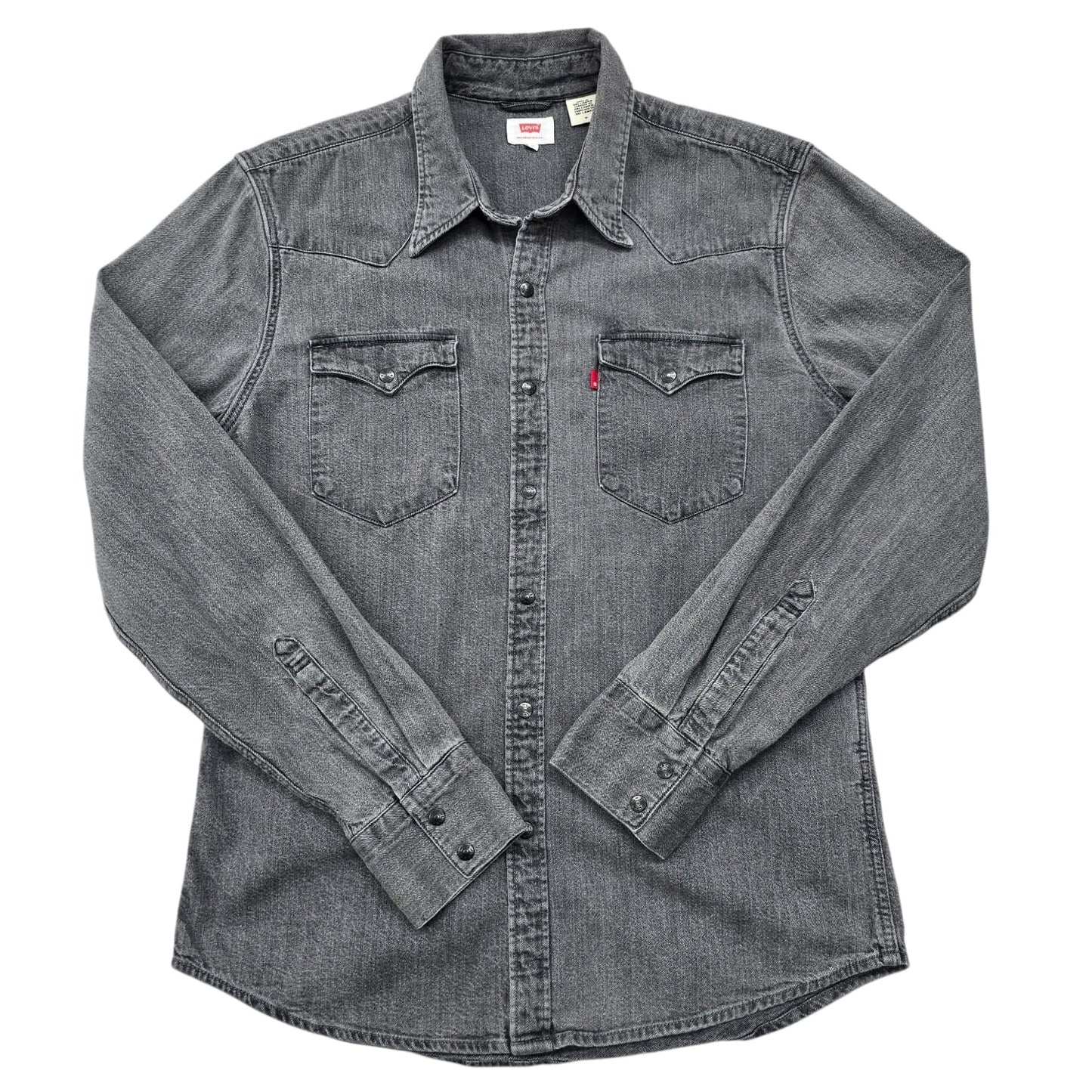 Levi's Men's Grey Denim Western Snap Shirt Size M