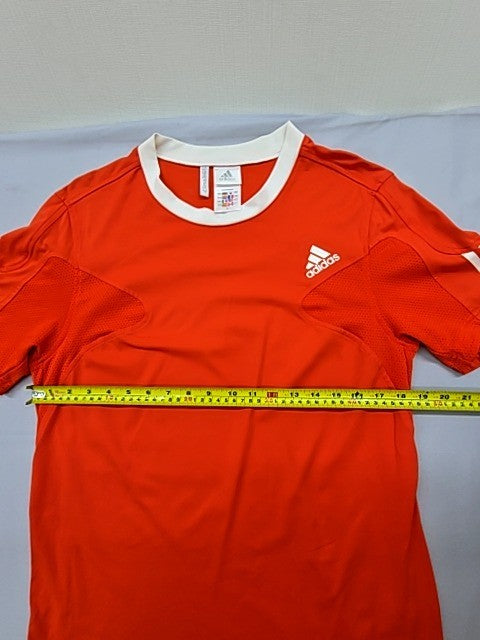 Adidas Men's Red Soccer Jersey L Climalite Short Sleeve Stripes