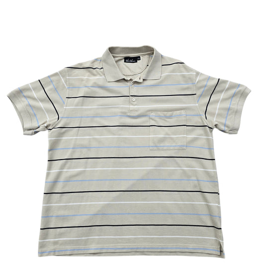 Van Vaan Youth Gray Polo Shirt – Size XXL, Striped, Cotton