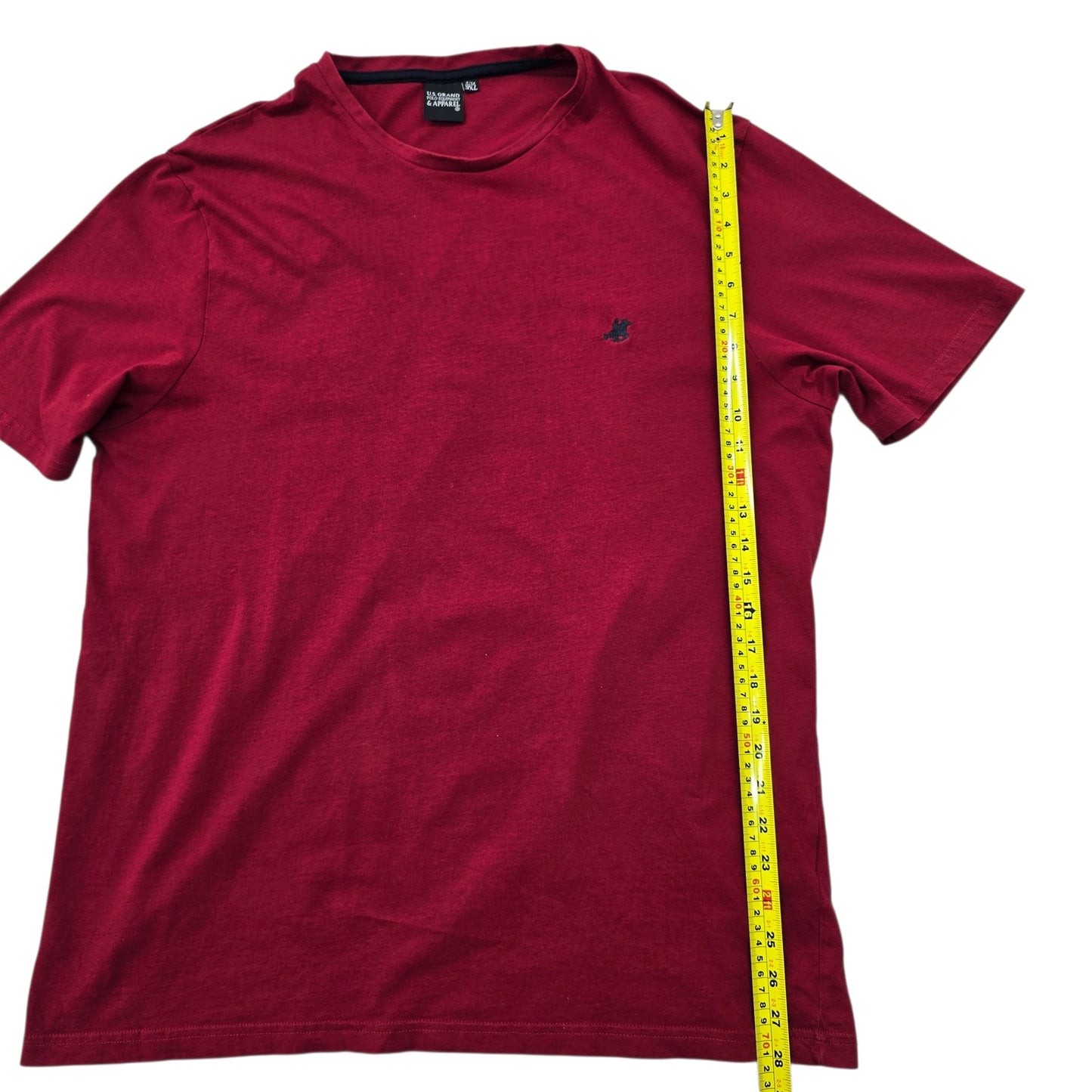 U.S. Grand Polo Men's Burgundy 100% Cotton T-Shirt 3XL