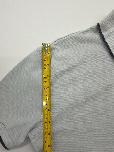 Le Cappe Boys Light Blue Denim Polo Size S Button Front Pocket