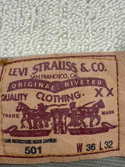 Levi's Men's Gray 501 Straight Leg Jeans 36x32 Vintage USA