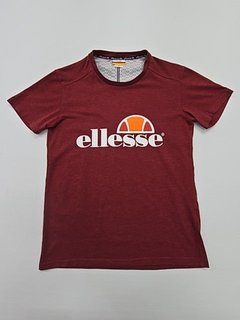 Ellesse Boys Burgundy Logo Graphic T-Shirt Kids XS Regular Condition