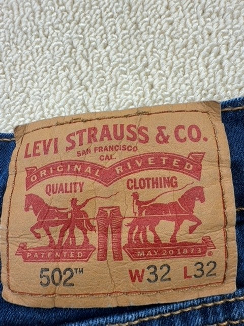 Levi's 502 Men's Dark Wash Tapered Stretch Jeans 32x32