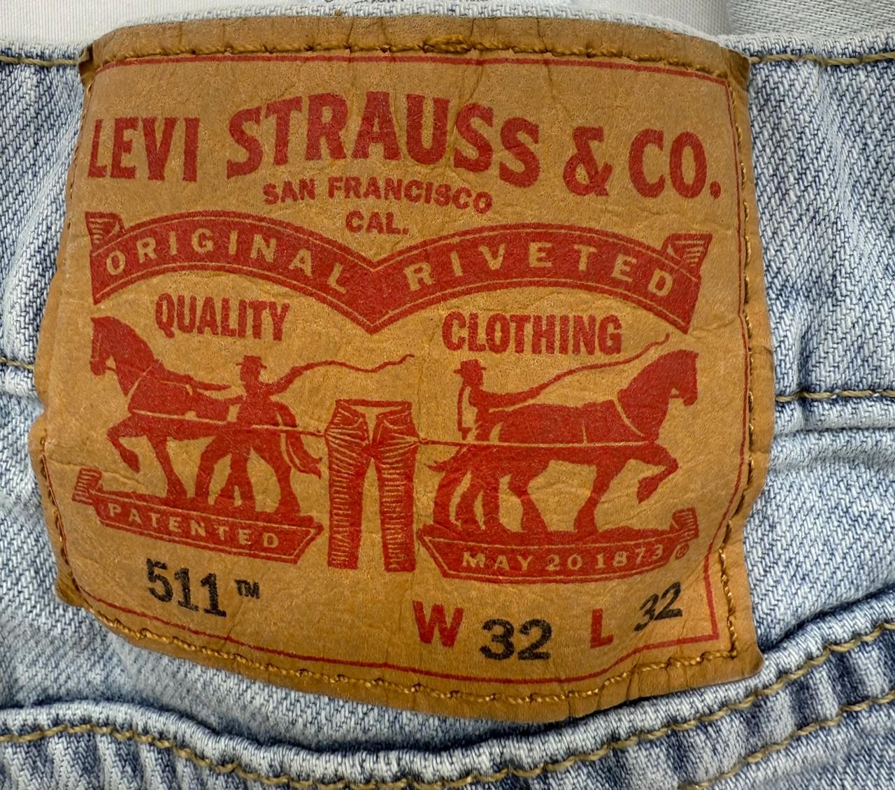 Levi's Men's 511 Slim Fit Light Wash Stretch Jeans 32x32