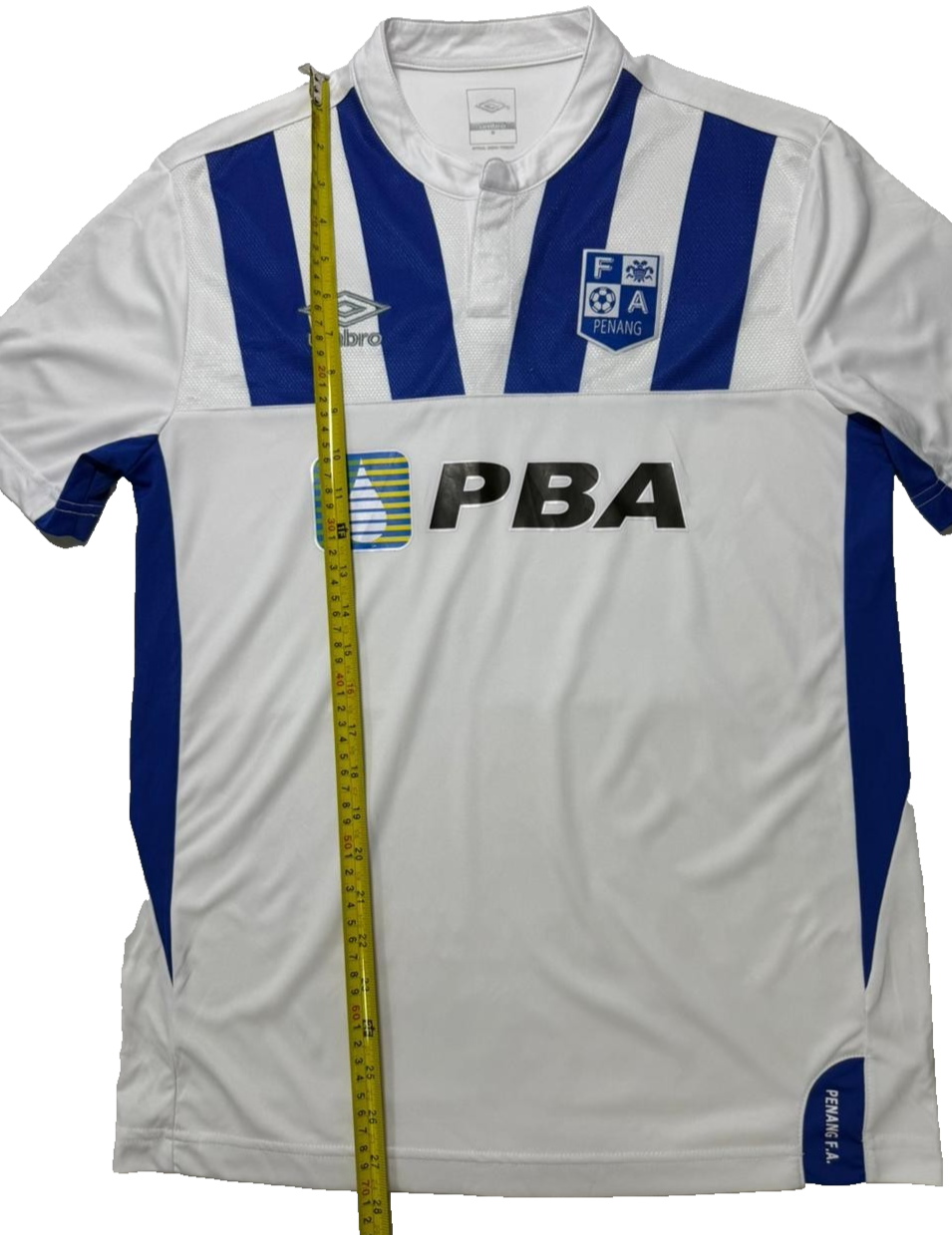 Authentic Umbro Penang Fa Pba Men's White Blue Football Soccer Jersey M