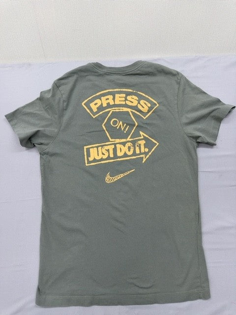 Nike The Nike Tee Men's M Grey Graphic Short Sleeve Cotton T-Shirt