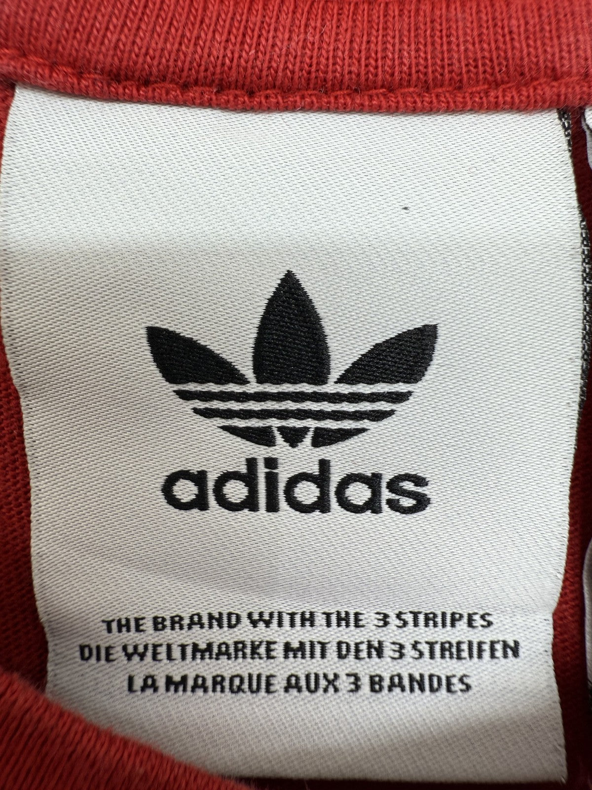 Adidas Red Oversized Crewneck T-Shirt Cotton Jersey Trefoil L