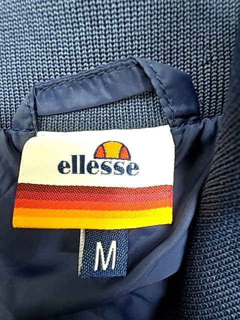 Ellesse Men's Track Jacket M Navy Brown Nylon Stripe Zipper