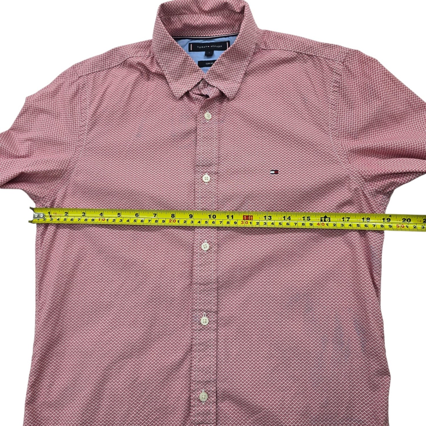 Tommy Hilfiger Men's Pink Slim Fit Long Sleeve Shirt Size S