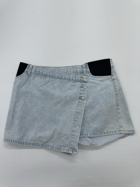 SHEIN Women's Light Blue Asymmetrical Denim Shorts Size XL