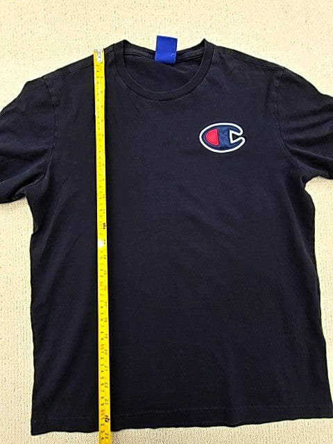 Champion Black Cotton Crew Neck T-Shirt Small Short Sleeve Logo MPN 21145