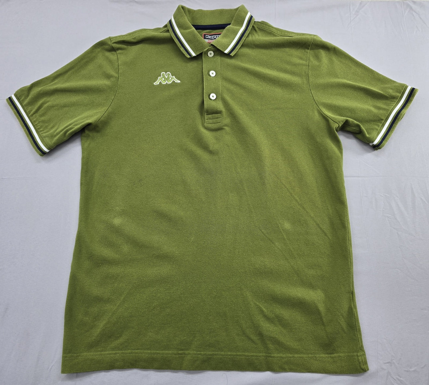 Kappa Men's Green Short Sleeve Polo Shirt Size M 100% Cotton