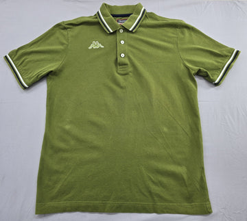 Kappa Men's Green Short Sleeve Polo Shirt Size M 100% Cotton