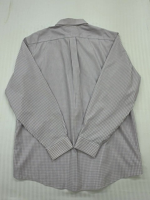 L.L.Bean Men's Gray Gingham Check Cotton Oxford Dress Shirt 161⁄2-35