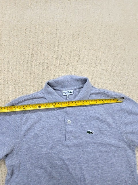 Lacoste Light Blue Cotton Pique Polo Shirt Size 16 Short Sleeve